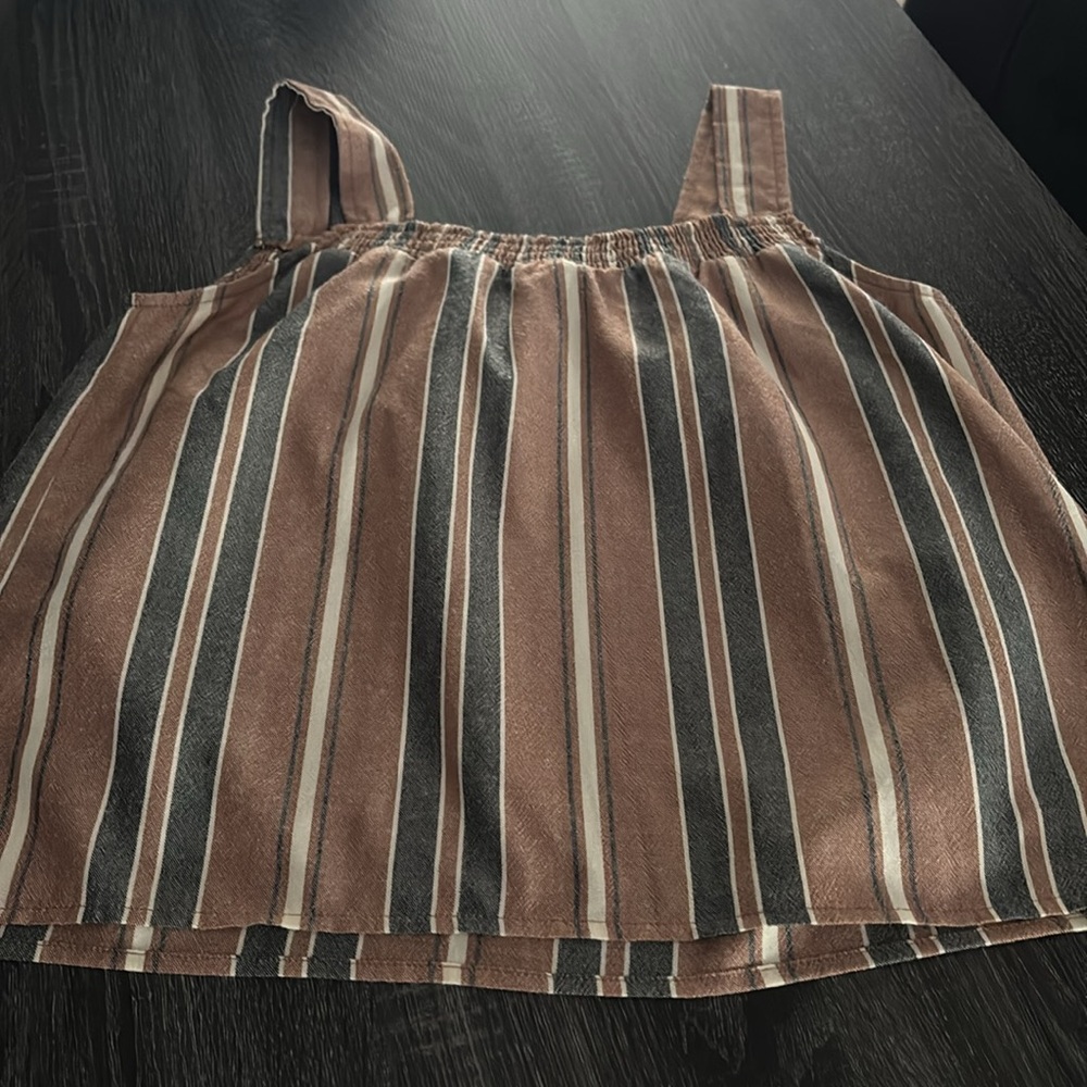Evereve Brown and Gray Striped Tank Top - Picture 3 of 3